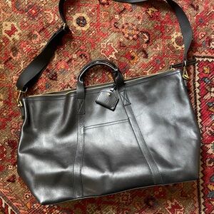 NWOT Madewell The Overnight Bag | Black Leather Weekender Bag